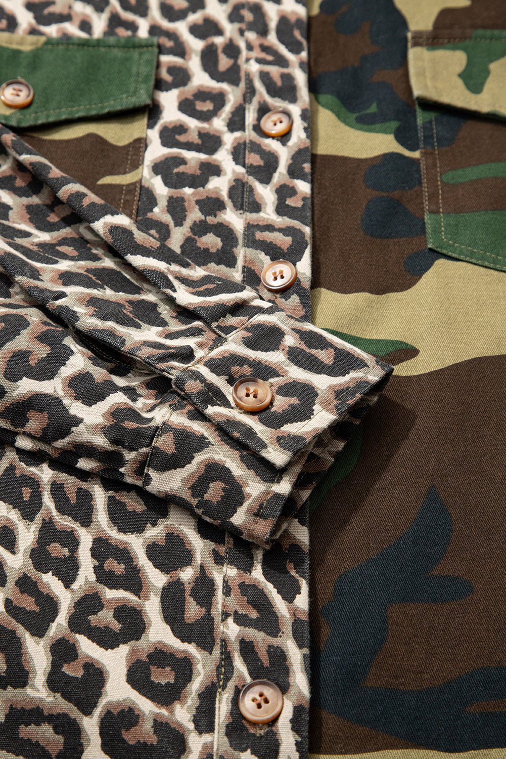 Leopard Camo Patchwork Oversized Shacket - Rooted & Reckless Co.