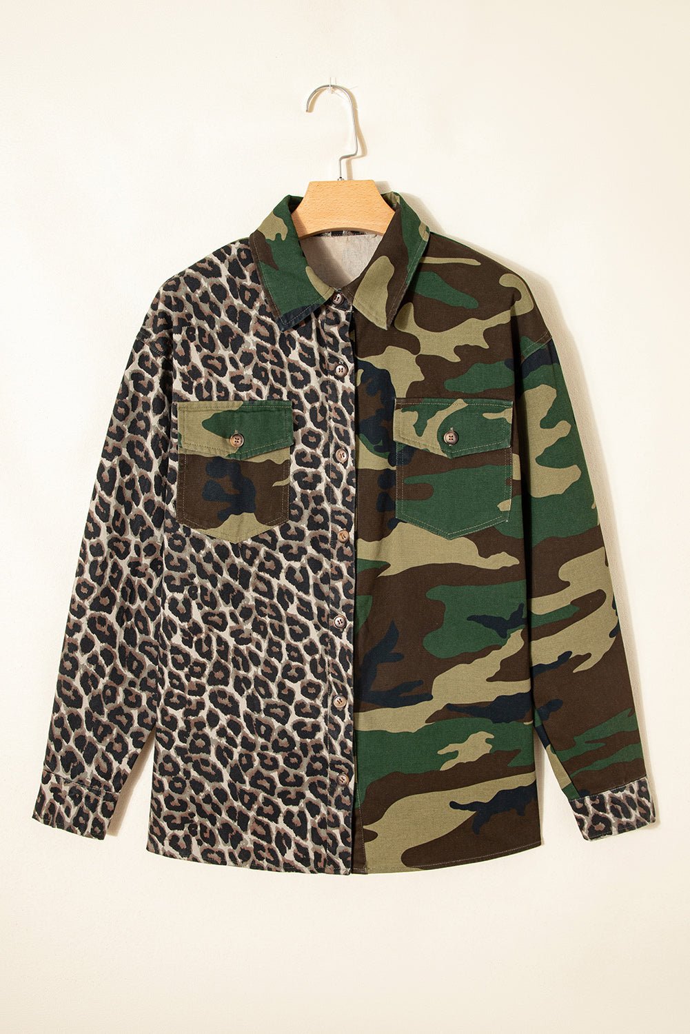 Leopard Camo Patchwork Oversized Shacket - Rooted & Reckless Co.