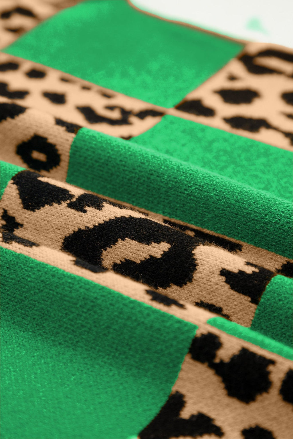 Leopard Checker Short Sleeve Knit Sweater - Rooted & Reckless Co.