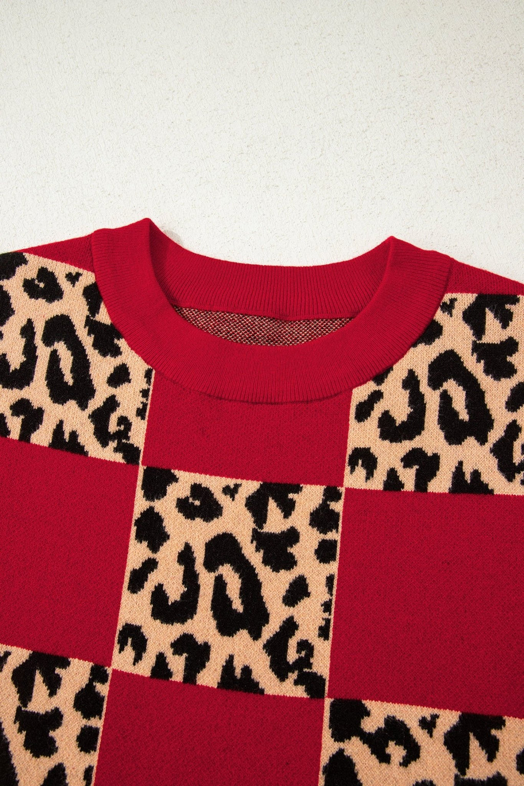 Leopard Checker Short Sleeve Knit Sweater - Rooted & Reckless Co.