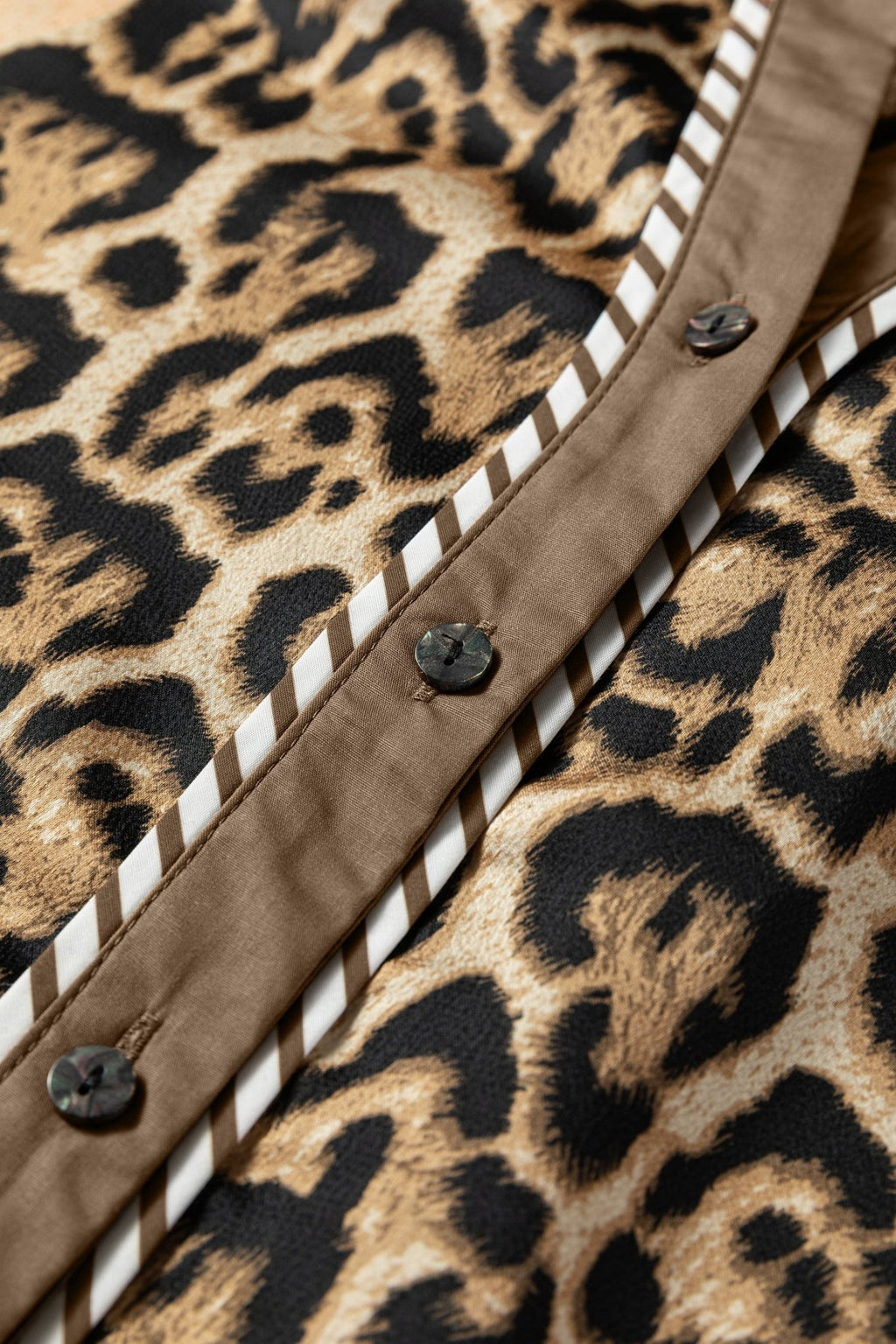 Leopard Collared 3/4 Sleeve Shirt and Pants Set - Rooted & Reckless Co.