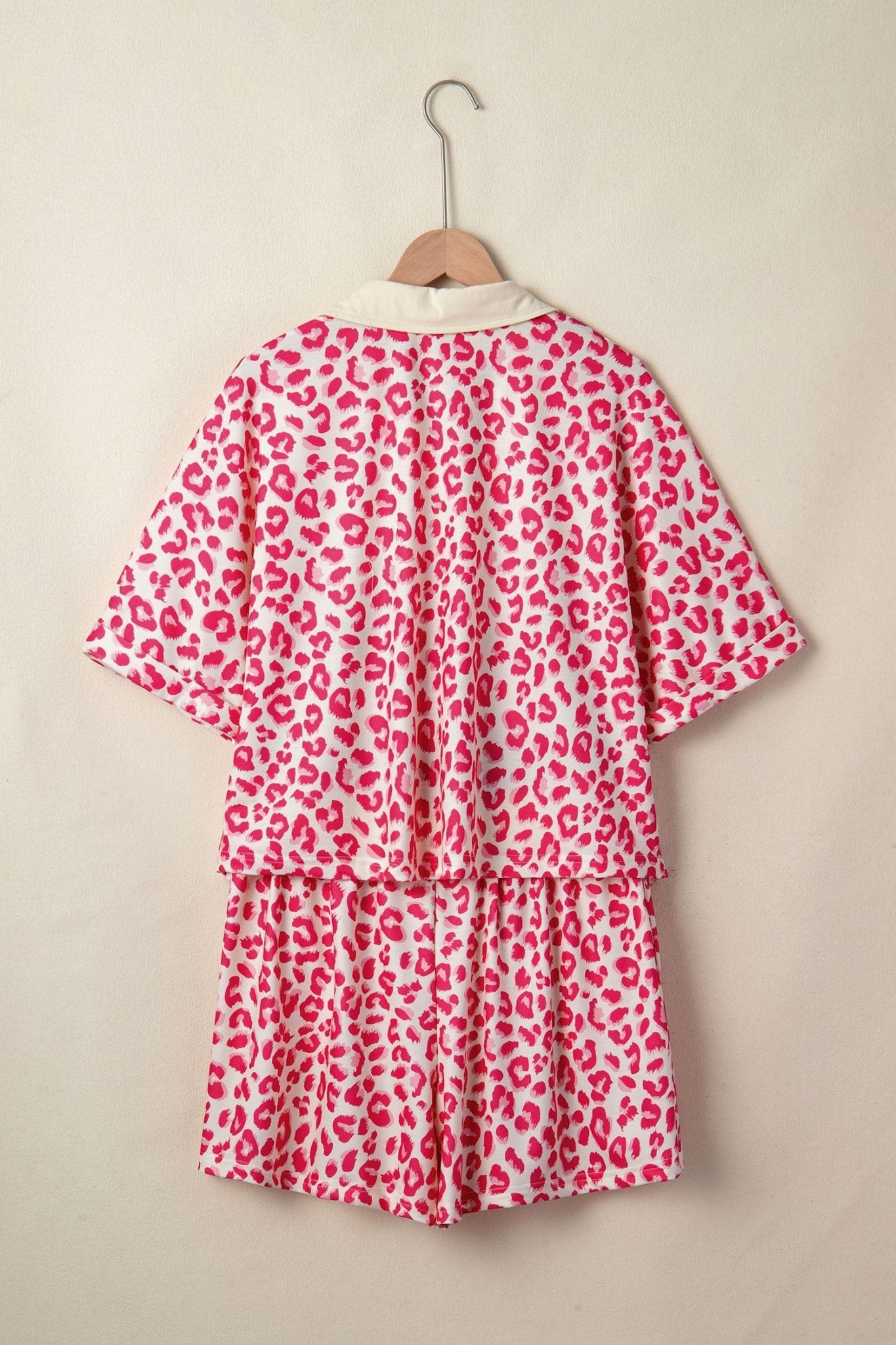 Leopard Collared V-Neck Top & Shorts Set - Rooted & Reckless Co.