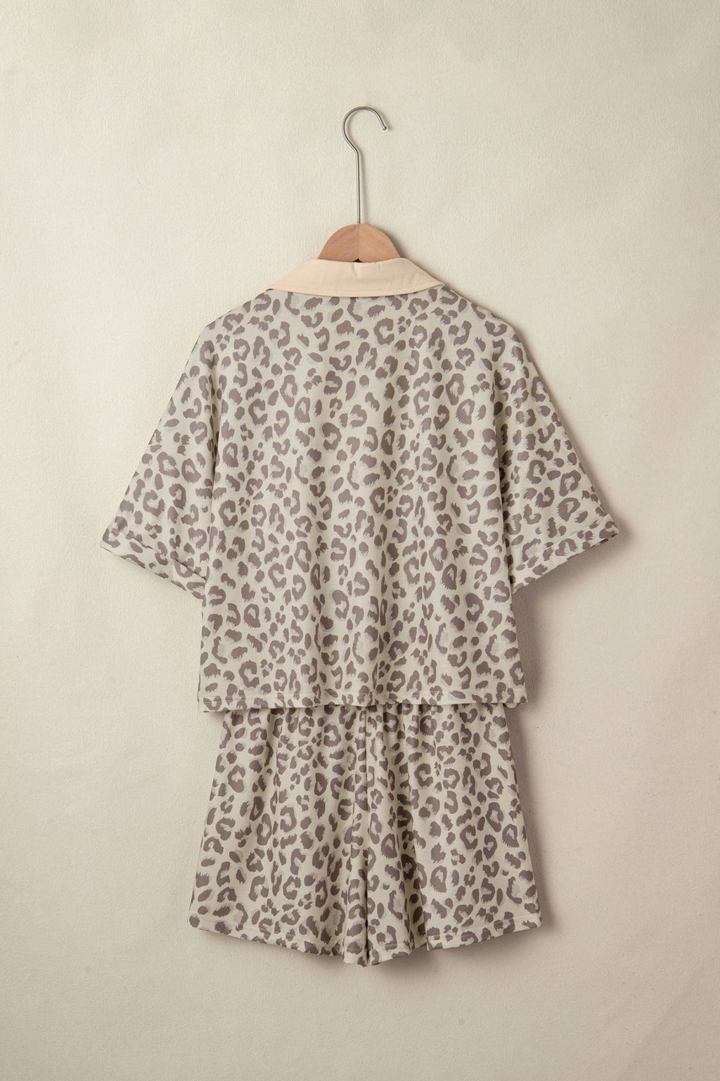 Leopard Collared V-Neck Top & Shorts Set - Rooted & Reckless Co.
