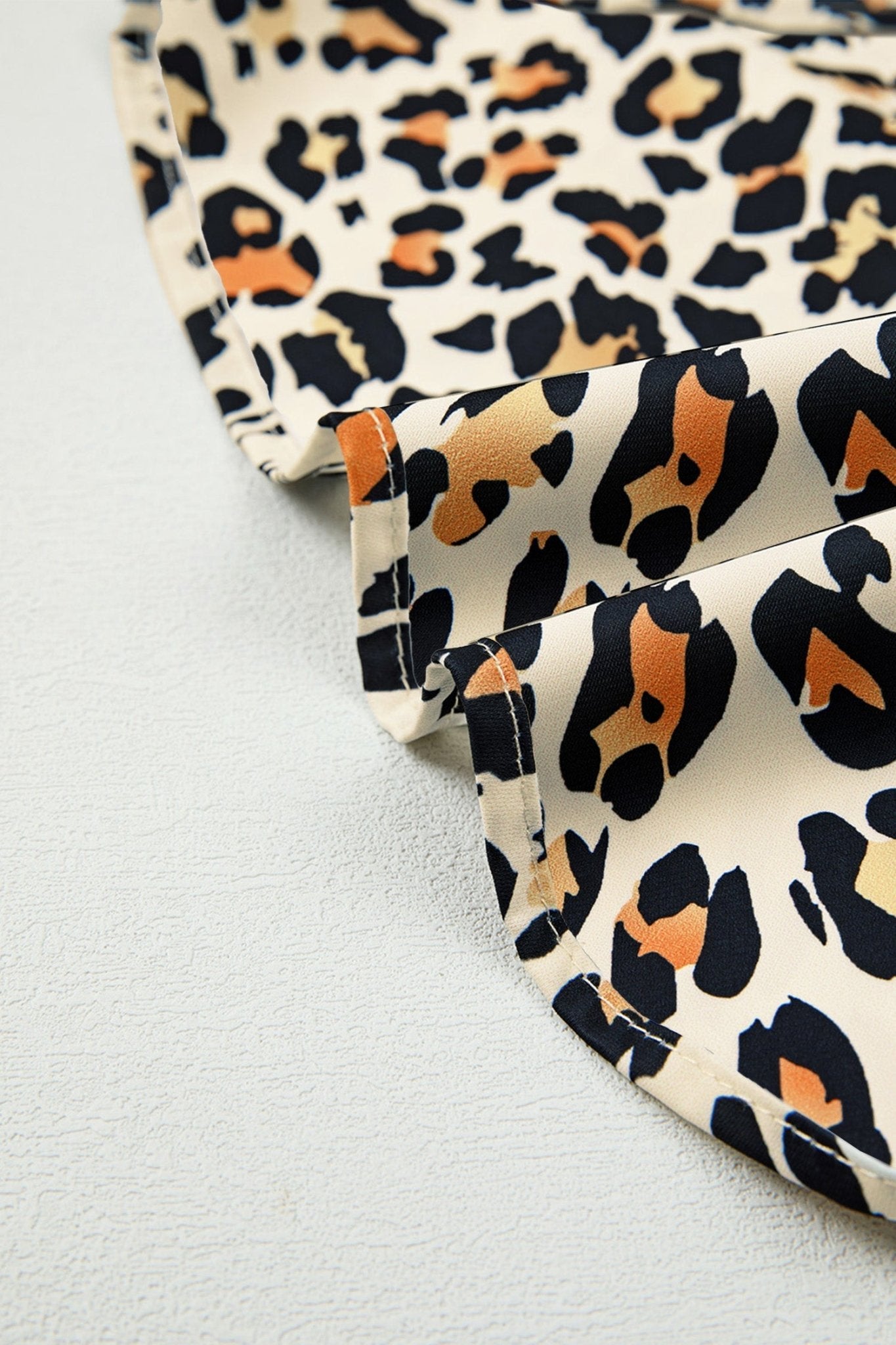 Leopard Colorblock Contrast V-Neck Short Sleeve Blouse - Rooted & Reckless Co.