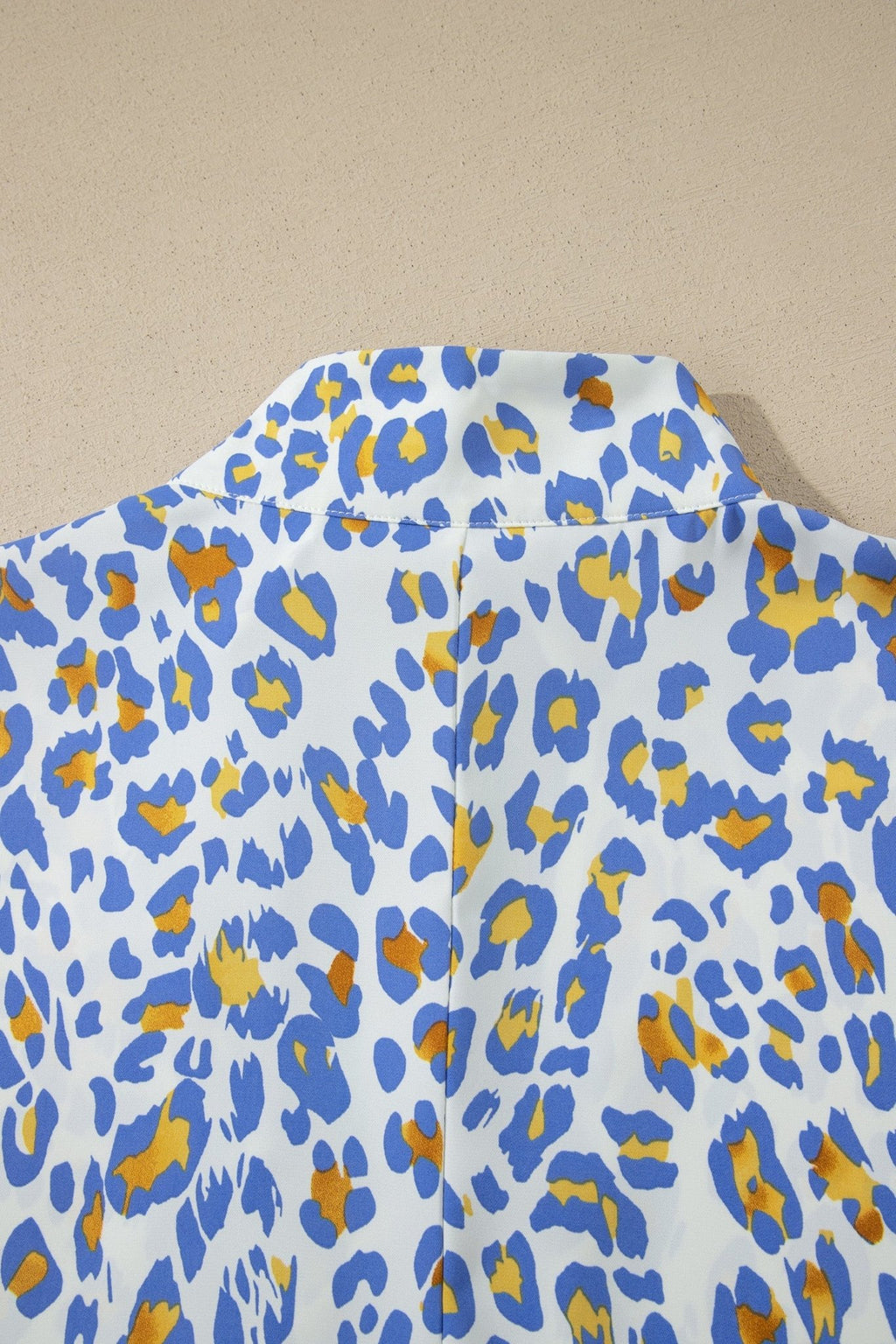Leopard Colorblock Contrast V-Neck Short Sleeve Blouse - Rooted & Reckless Co.