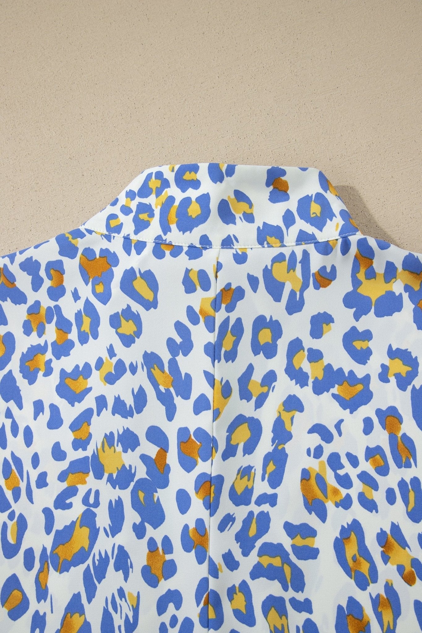 Leopard Colorblock Contrast V-Neck Short Sleeve Blouse - Rooted & Reckless Co.