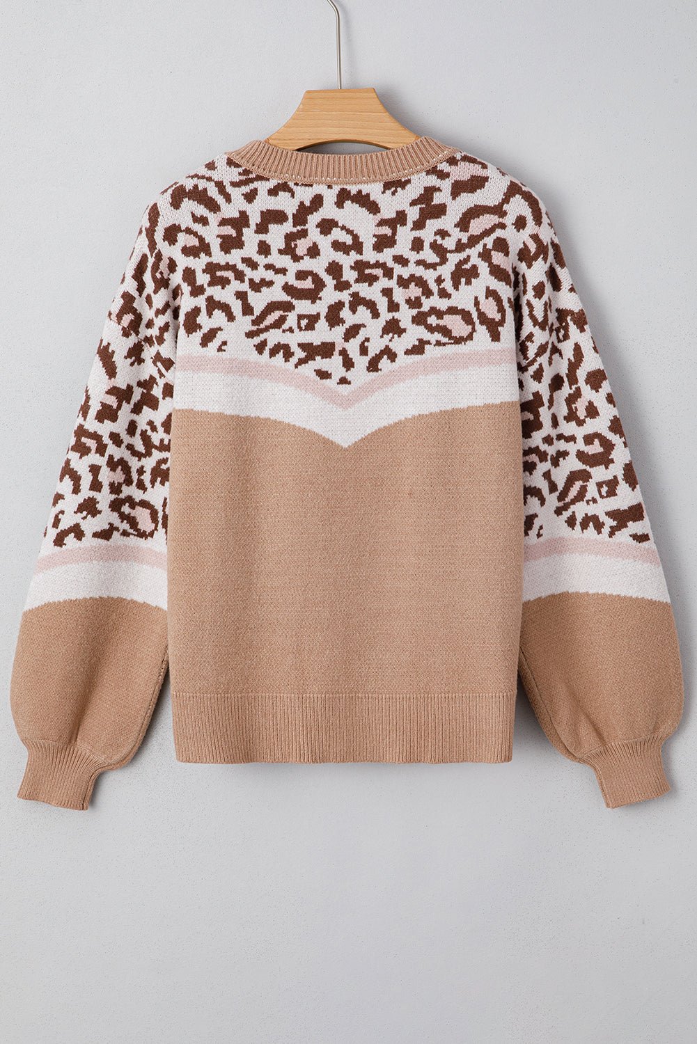Leopard Colorblock Puff Sleeve Sweater - Rooted & Reckless Co.