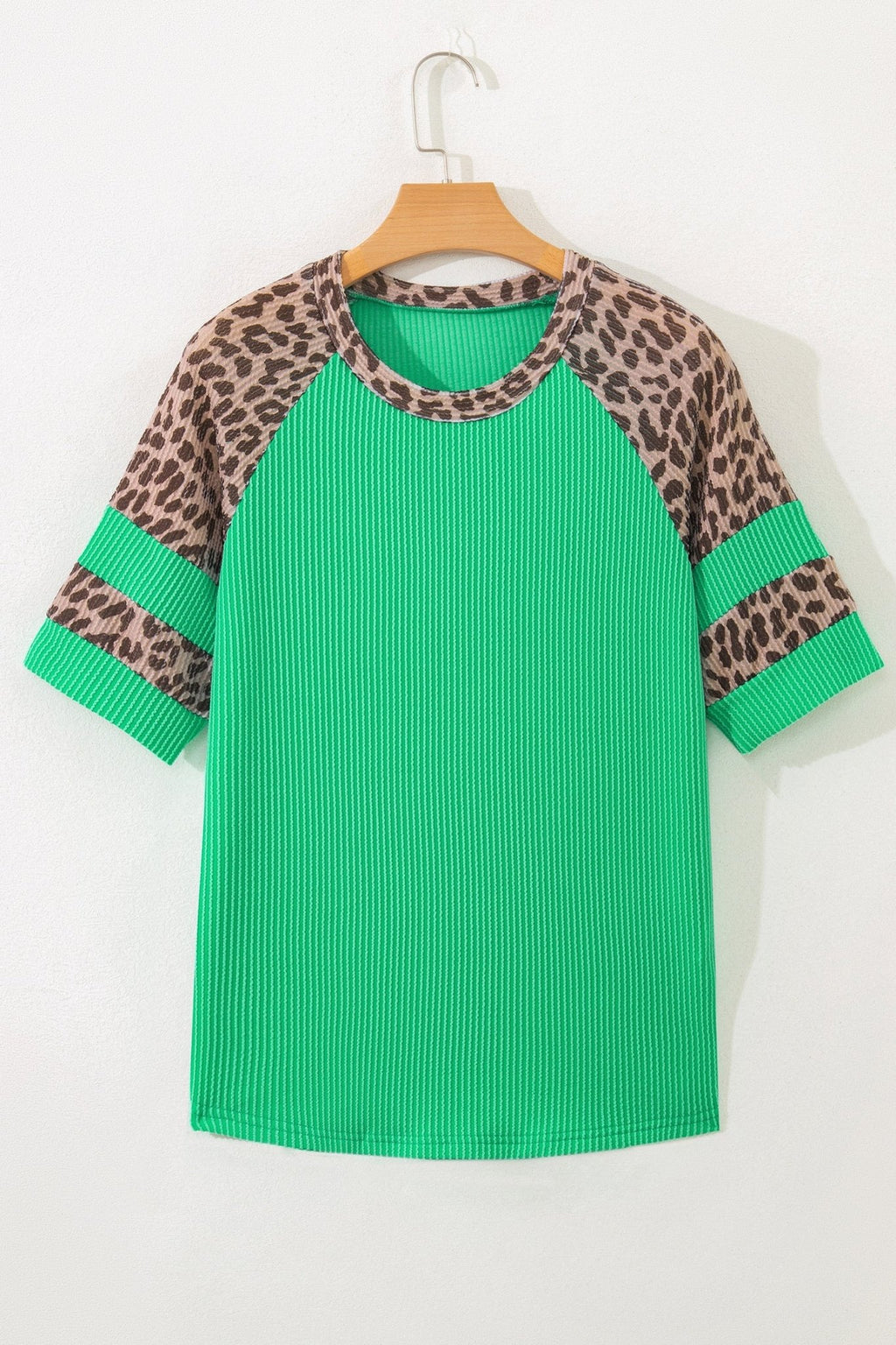 Leopard Colorblock Raglan Short Sleeve Tee - Rooted & Reckless Co.