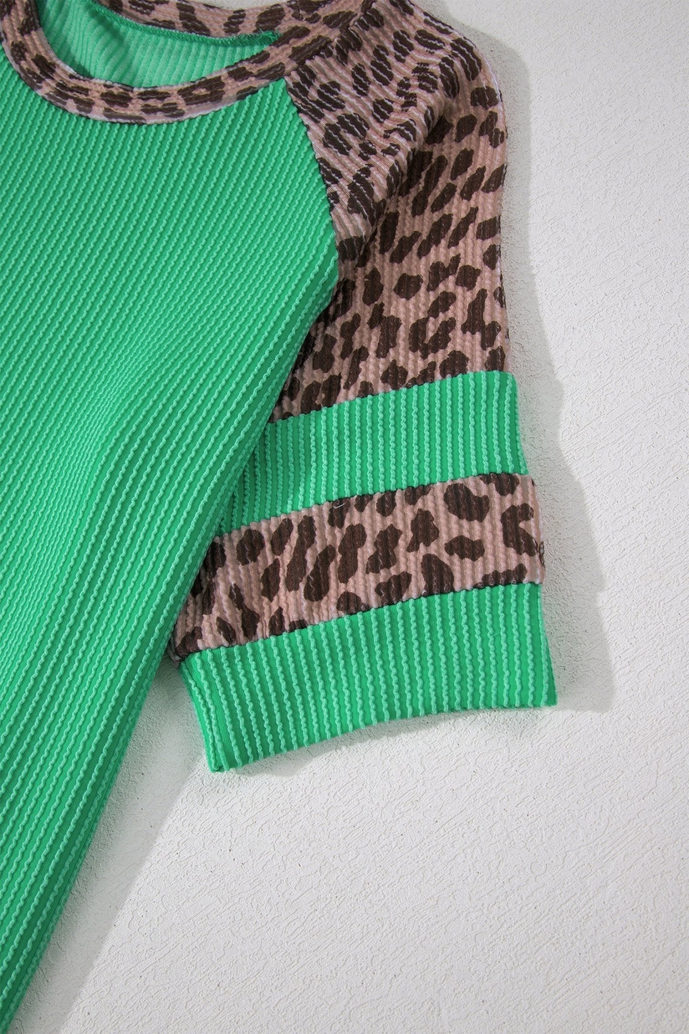 Leopard Colorblock Raglan Short Sleeve Tee - Rooted & Reckless Co.