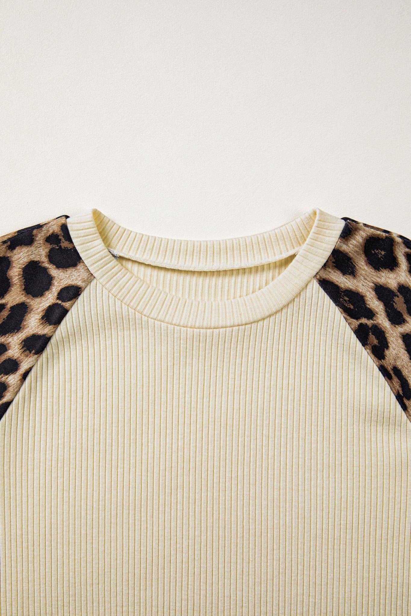 Leopard Colorblock Ribbed Raglan Short Sleeve Tee - Rooted & Reckless Co.