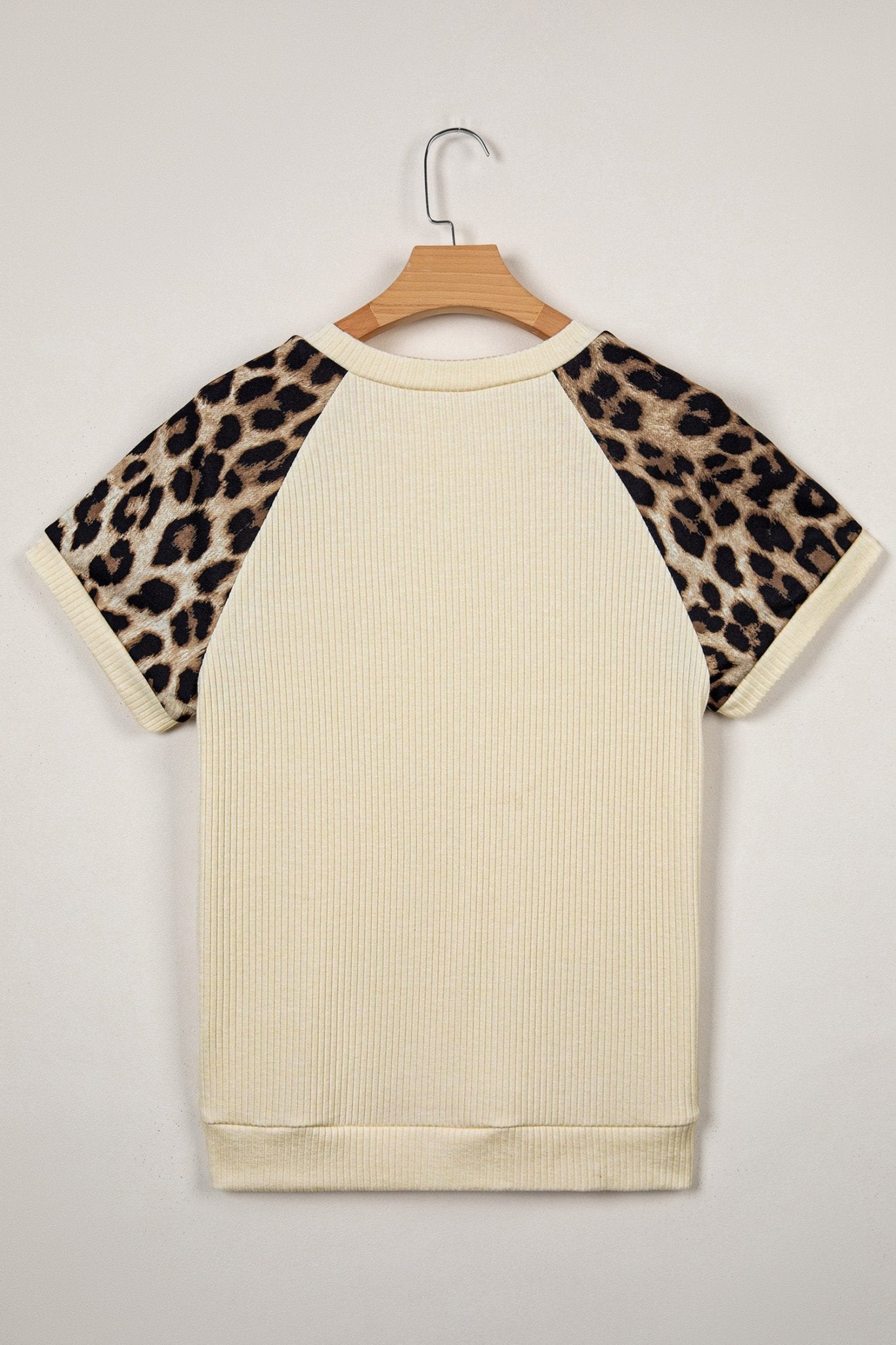 Leopard Colorblock Ribbed Raglan Short Sleeve Tee - Rooted & Reckless Co.