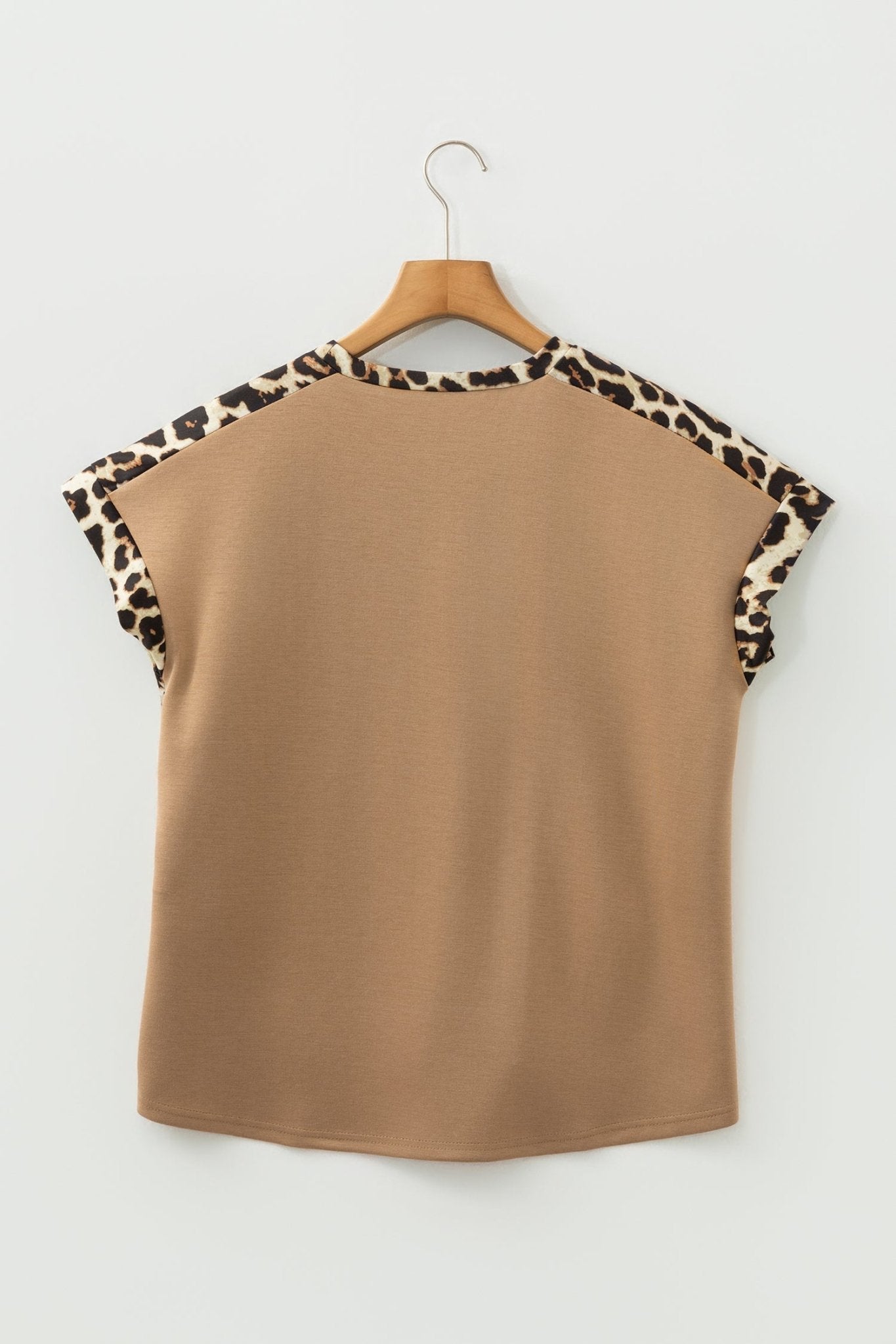 Leopard Colorblock Round Neck Short Sleeve T-Shirt - Rooted & Reckless Co.