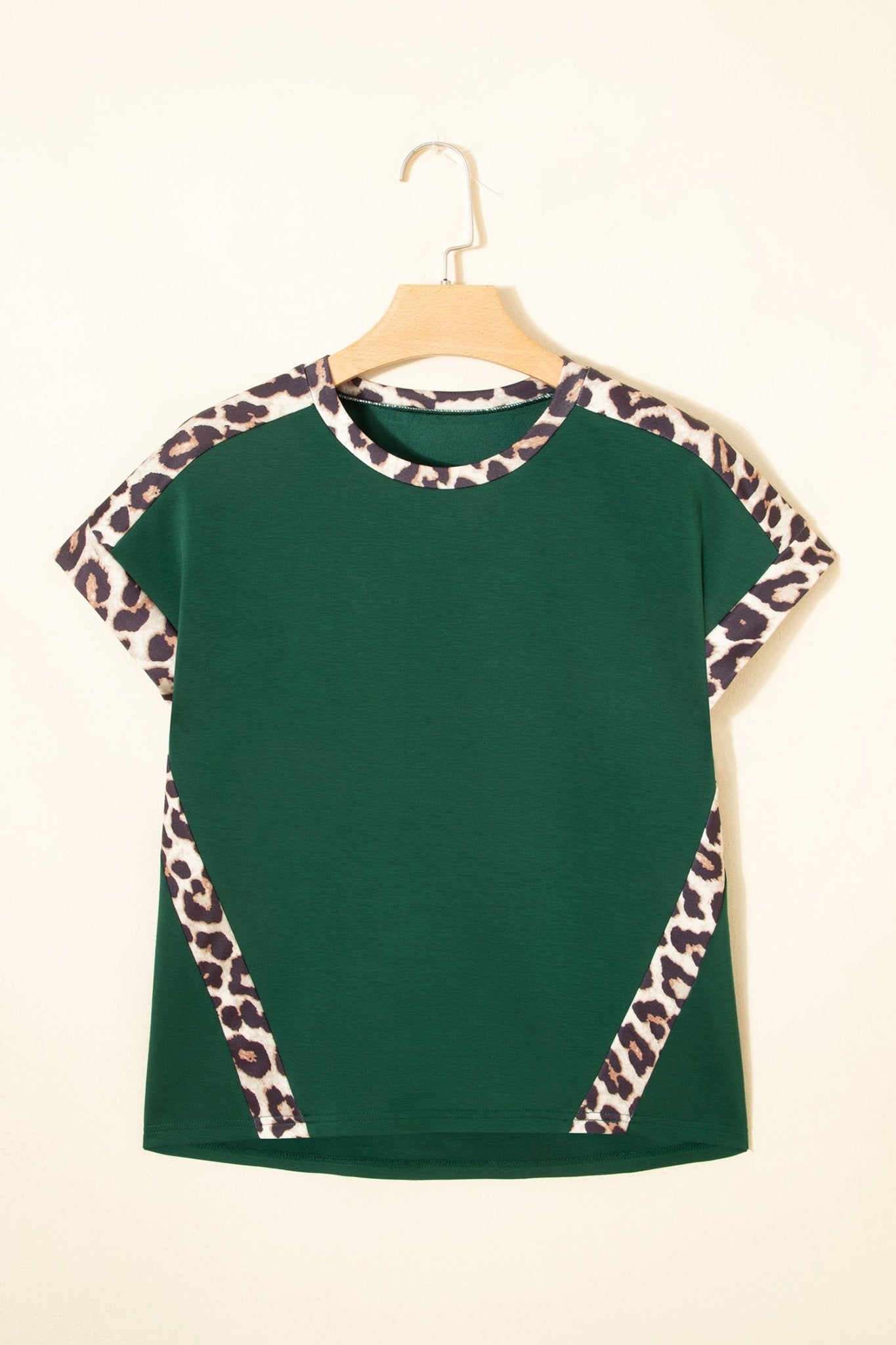 Leopard Colorblock Round Neck Short Sleeve T-Shirt - Rooted & Reckless Co.