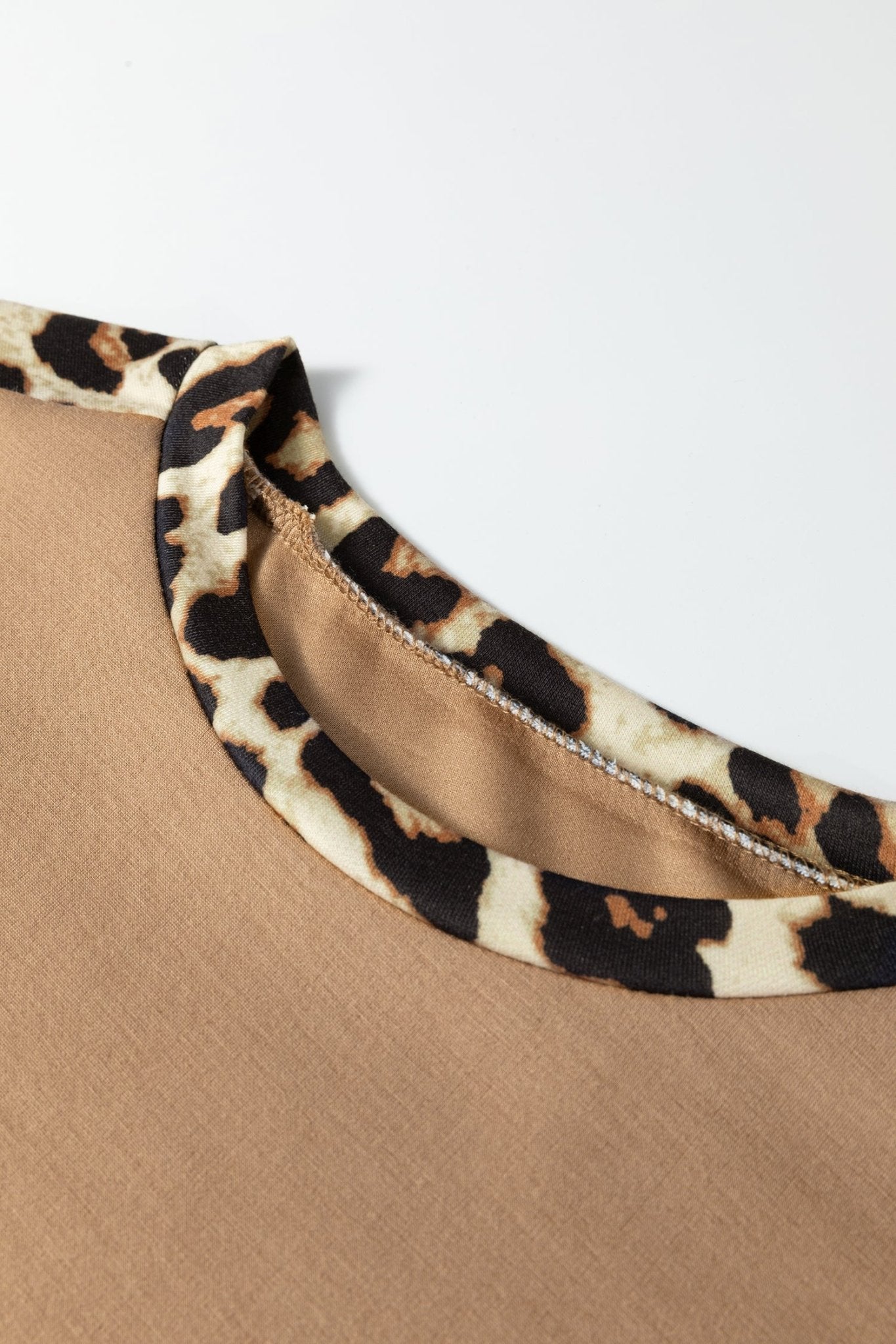 Leopard Colorblock Round Neck Short Sleeve T-Shirt - Rooted & Reckless Co.