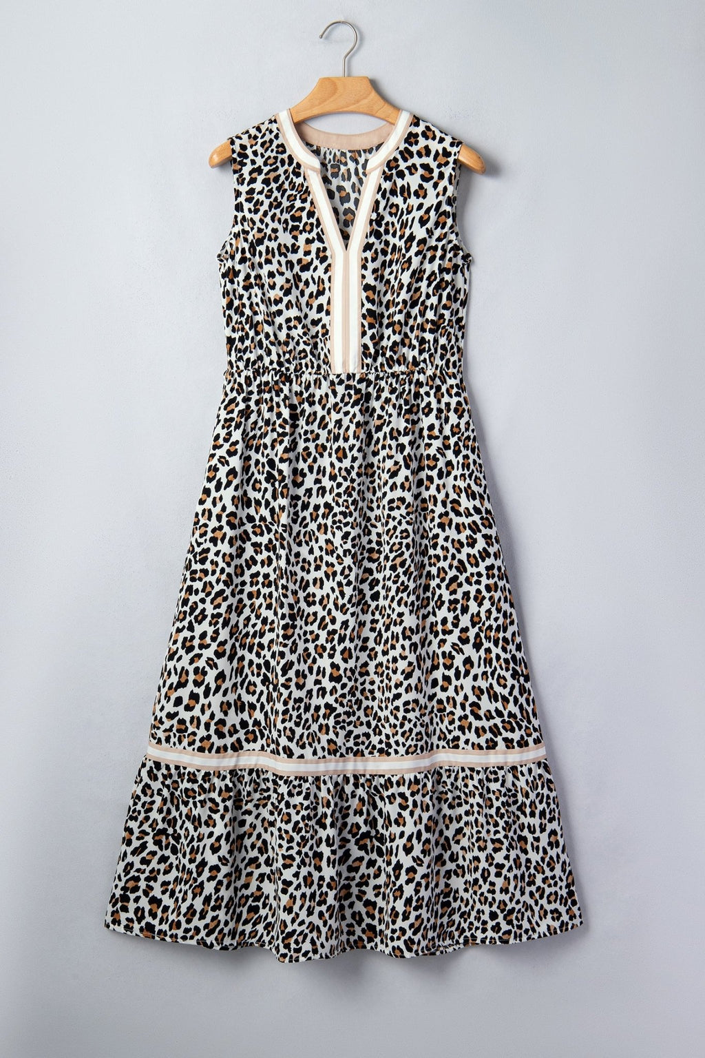 Leopard Colorblock Sleeveless Midi Dress - Rooted & Reckless Co.