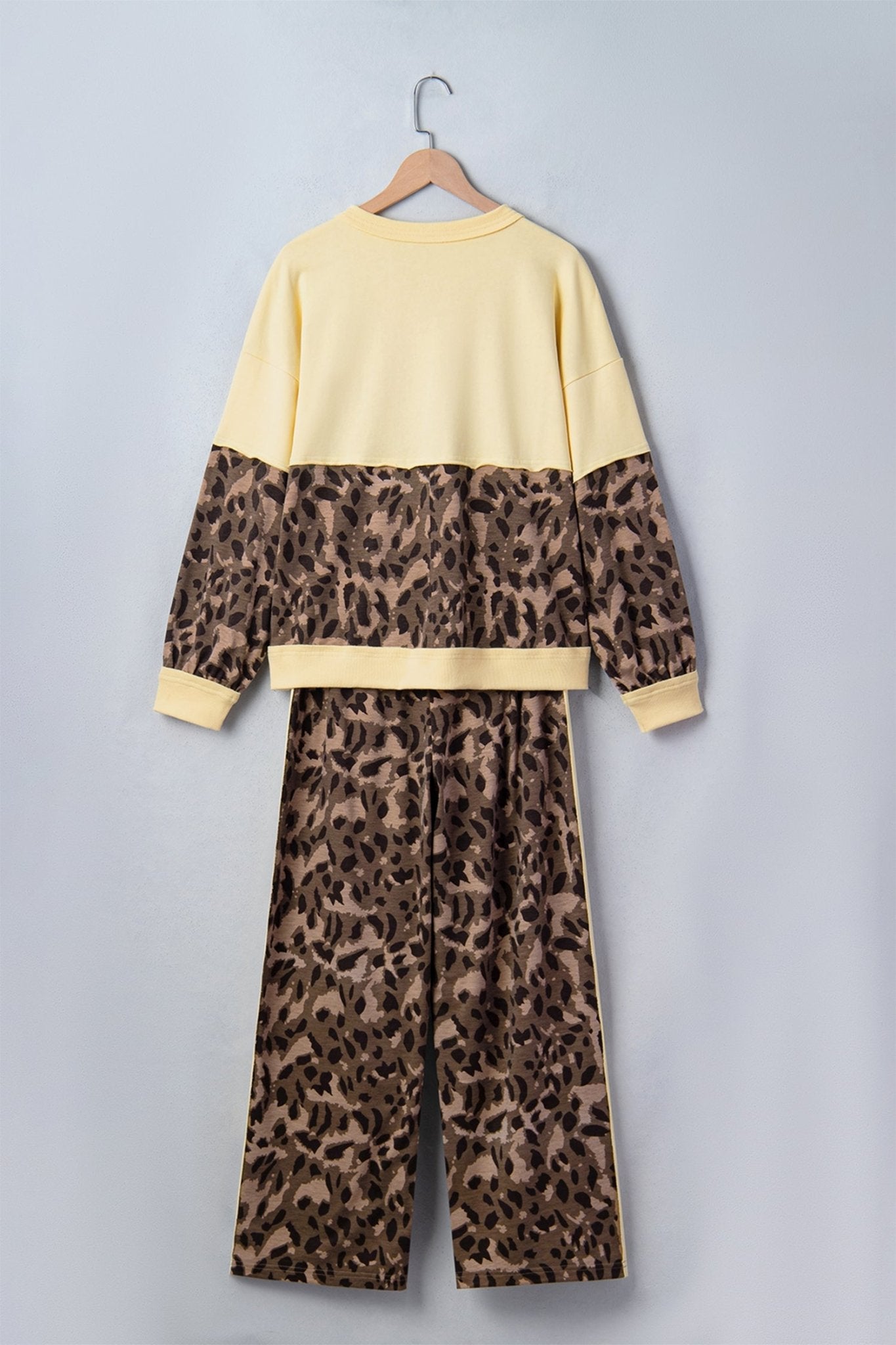 Leopard Colorblock Top & Wide Leg Pants Set - Rooted & Reckless Co.