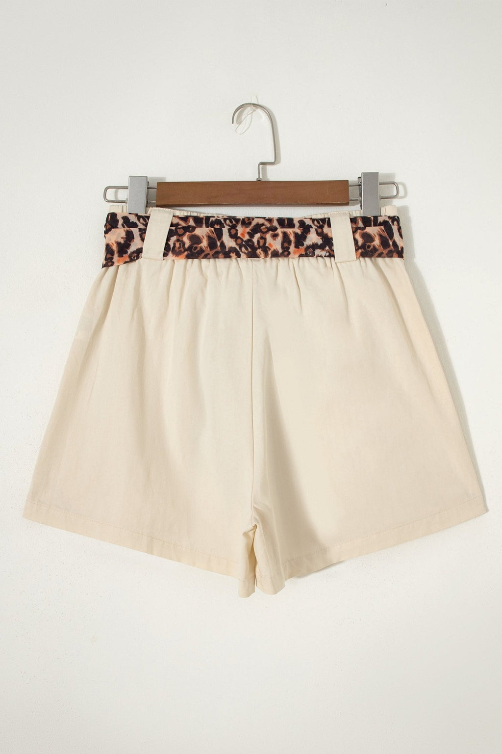 Leopard Contrast Belt Pleated Wide Leg Shorts - Rooted & Reckless Co.