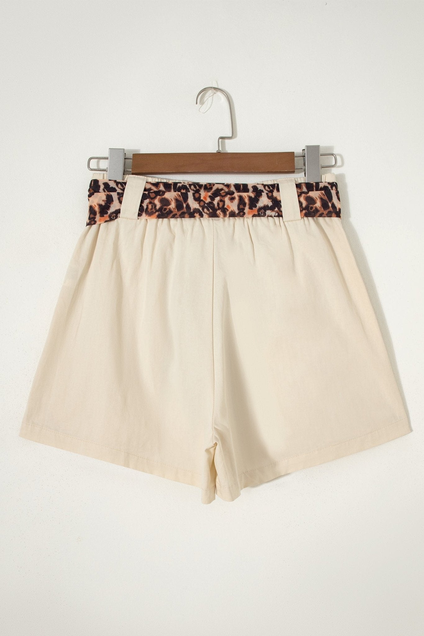 Leopard Contrast Belt Pleated Wide Leg Shorts - Rooted & Reckless Co.