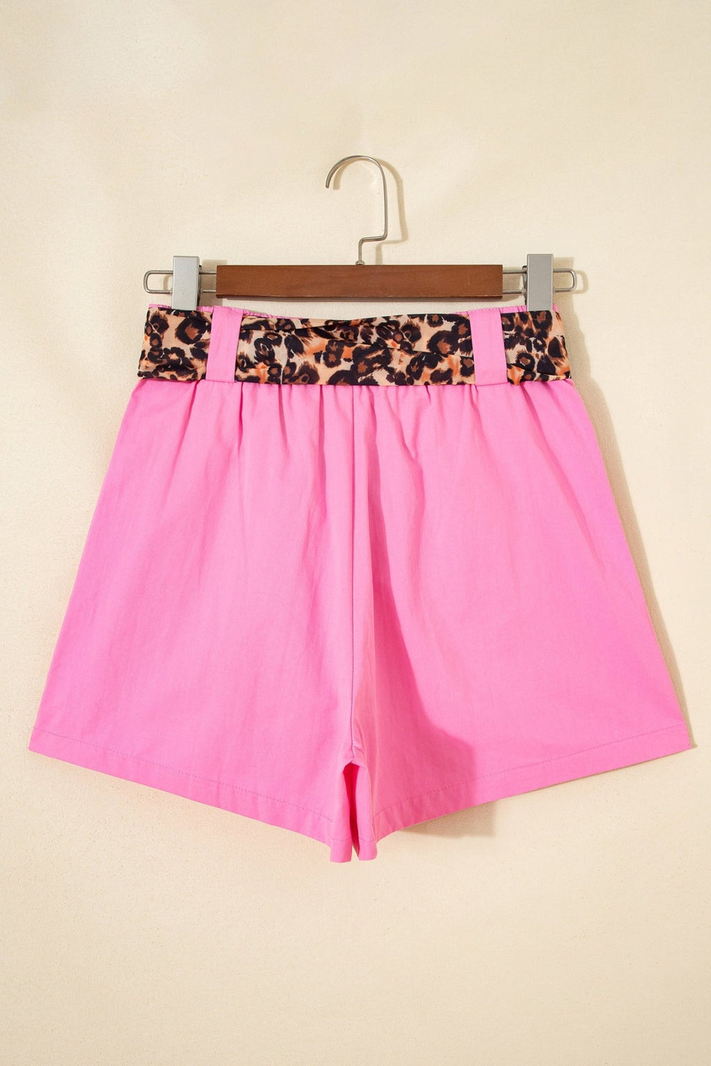 Leopard Contrast Belt Pleated Wide Leg Shorts - Rooted & Reckless Co.