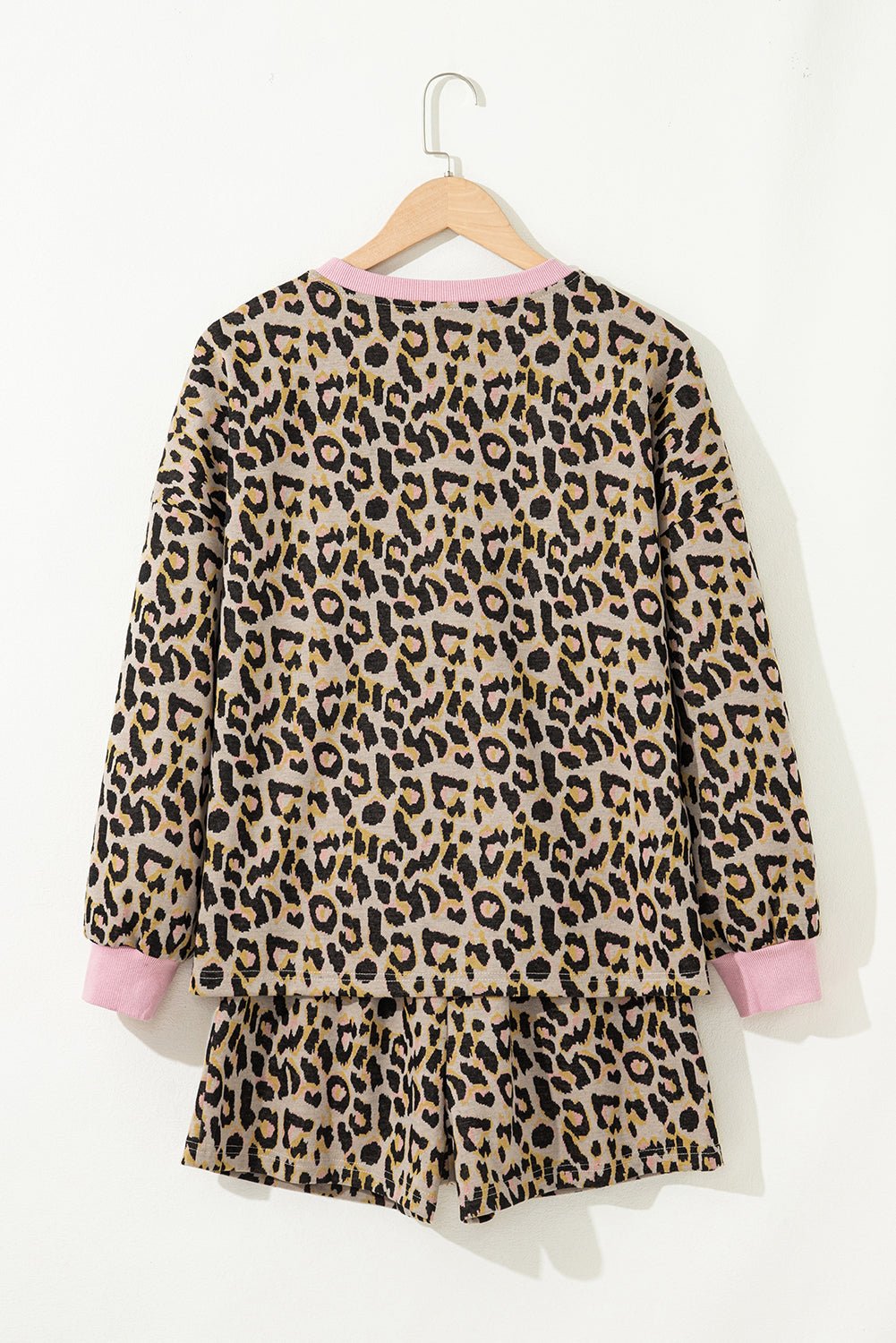 Leopard Contrast Edge Pullover and Shorts Set - Rooted & Reckless Co.
