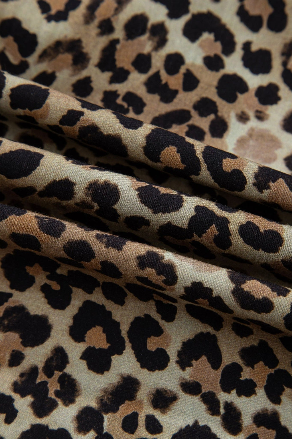 Leopard Contrast Stripe Buttoned V-Neck Shirt - Rooted & Reckless Co.