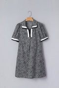 Leopard Contrast Stripe Polo Collar Dress - Rooted & Reckless Co.