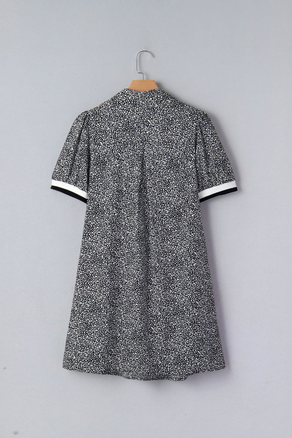 Leopard Contrast Stripe Polo Collar Dress - Rooted & Reckless Co.