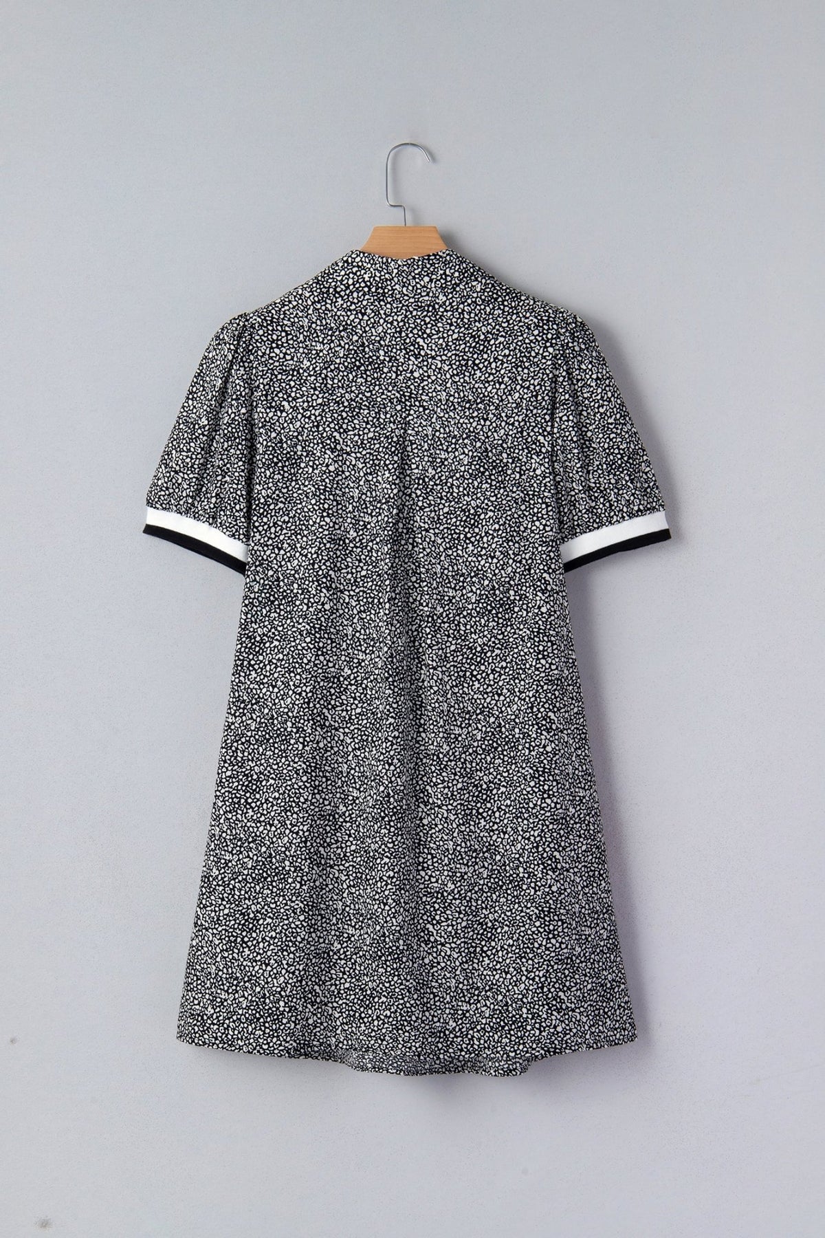 Leopard Contrast Stripe Polo Collar Dress - Rooted & Reckless Co.