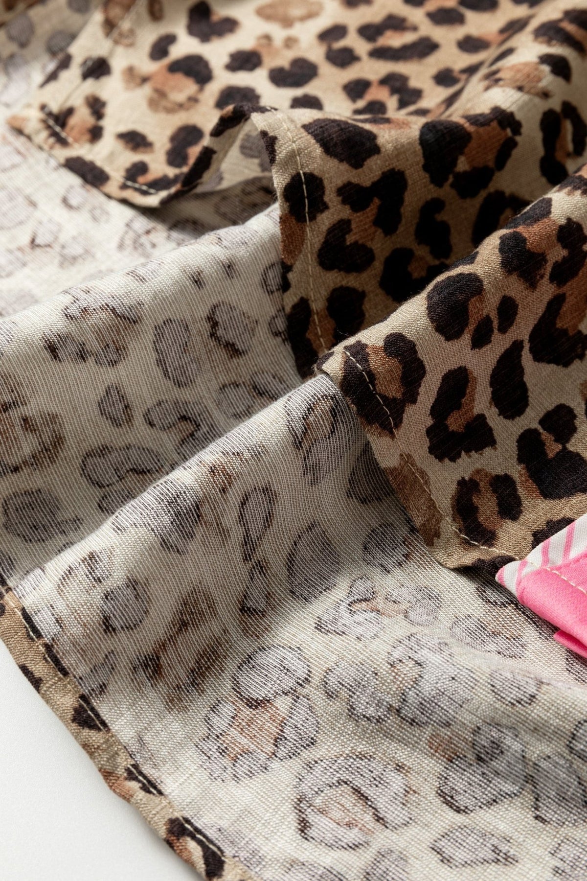 Leopard Contrast Trim Short Sleeve Shirt - Rooted & Reckless Co.