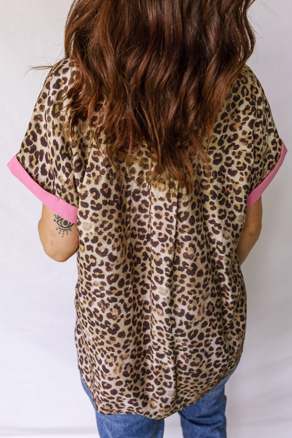 Leopard Contrast Trim Short Sleeve Shirt - Rooted & Reckless Co.