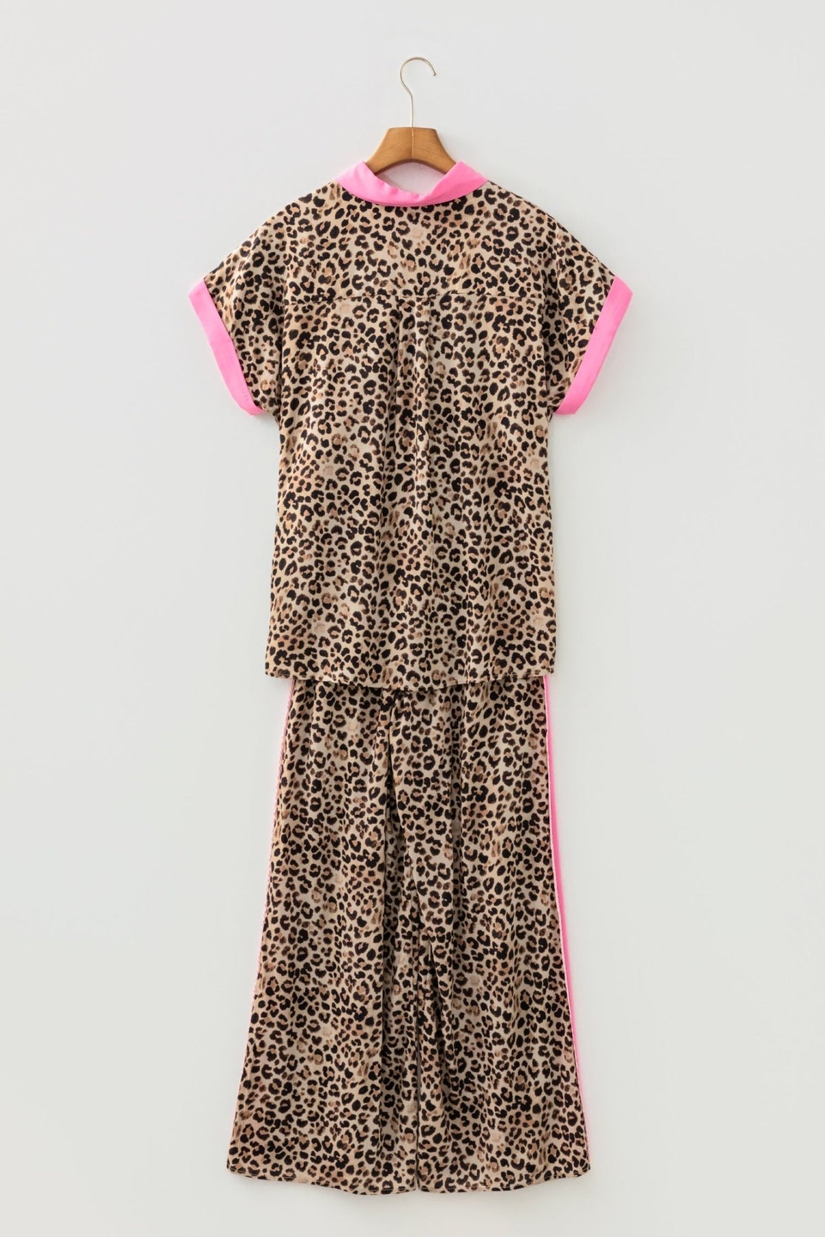 Leopard Contrast Trim Top and Pant Set - Rooted & Reckless Co.