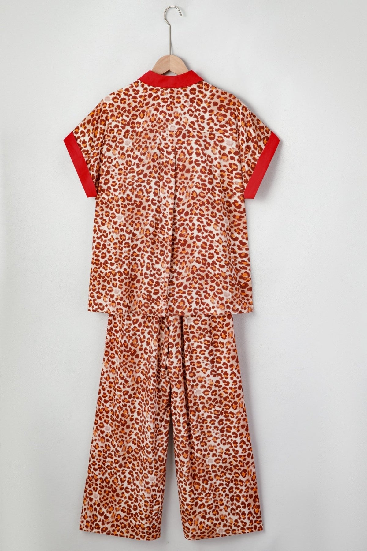 Leopard Contrast Trim Top and Pant Set - Rooted & Reckless Co.