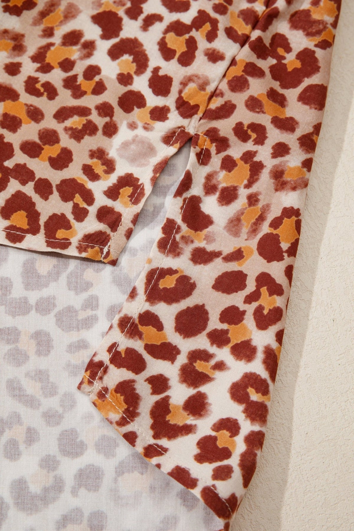 Leopard Contrast Trim Top and Pant Set - Rooted & Reckless Co.