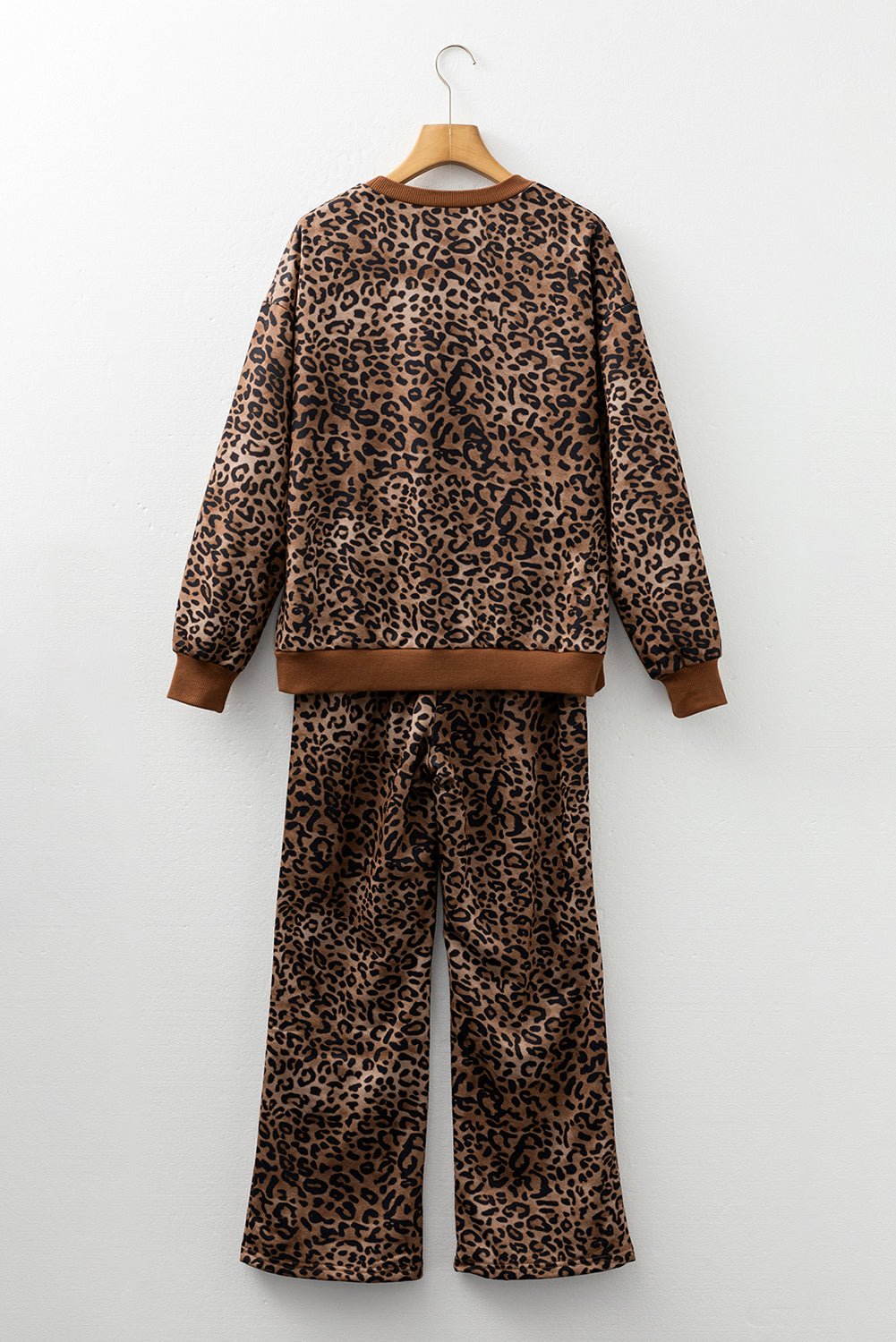 Leopard Contrast Trim Top and Pants Set - Rooted & Reckless Co.