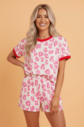 Leopard Contrast Trim Top & Loose Shorts Set - Rooted & Reckless Co.