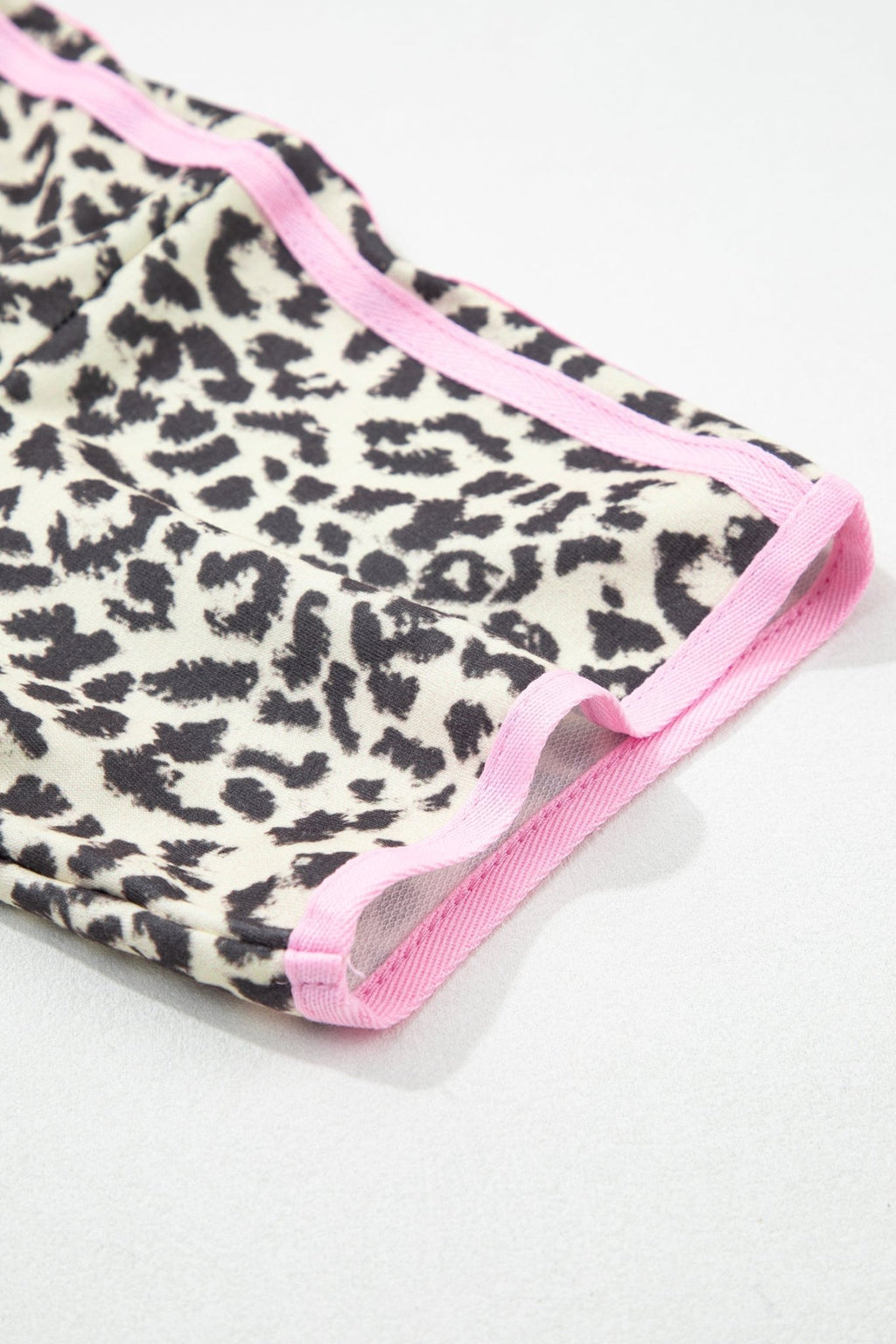 Leopard Contrast V-Neck Short Sleeve Top - Rooted & Reckless Co.