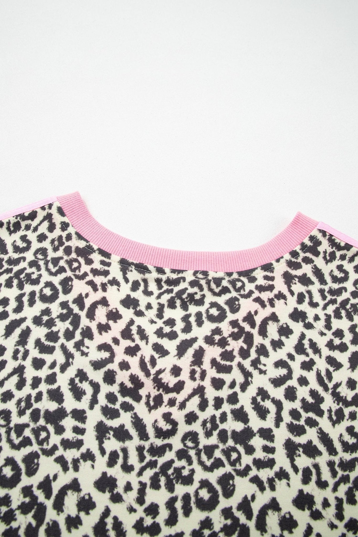 Leopard Contrast V-Neck Short Sleeve Top - Rooted & Reckless Co.