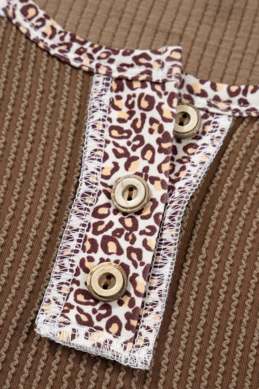 Leopard Corded Lace Patchwork Long Sleeve Top - Rooted & Reckless Co.