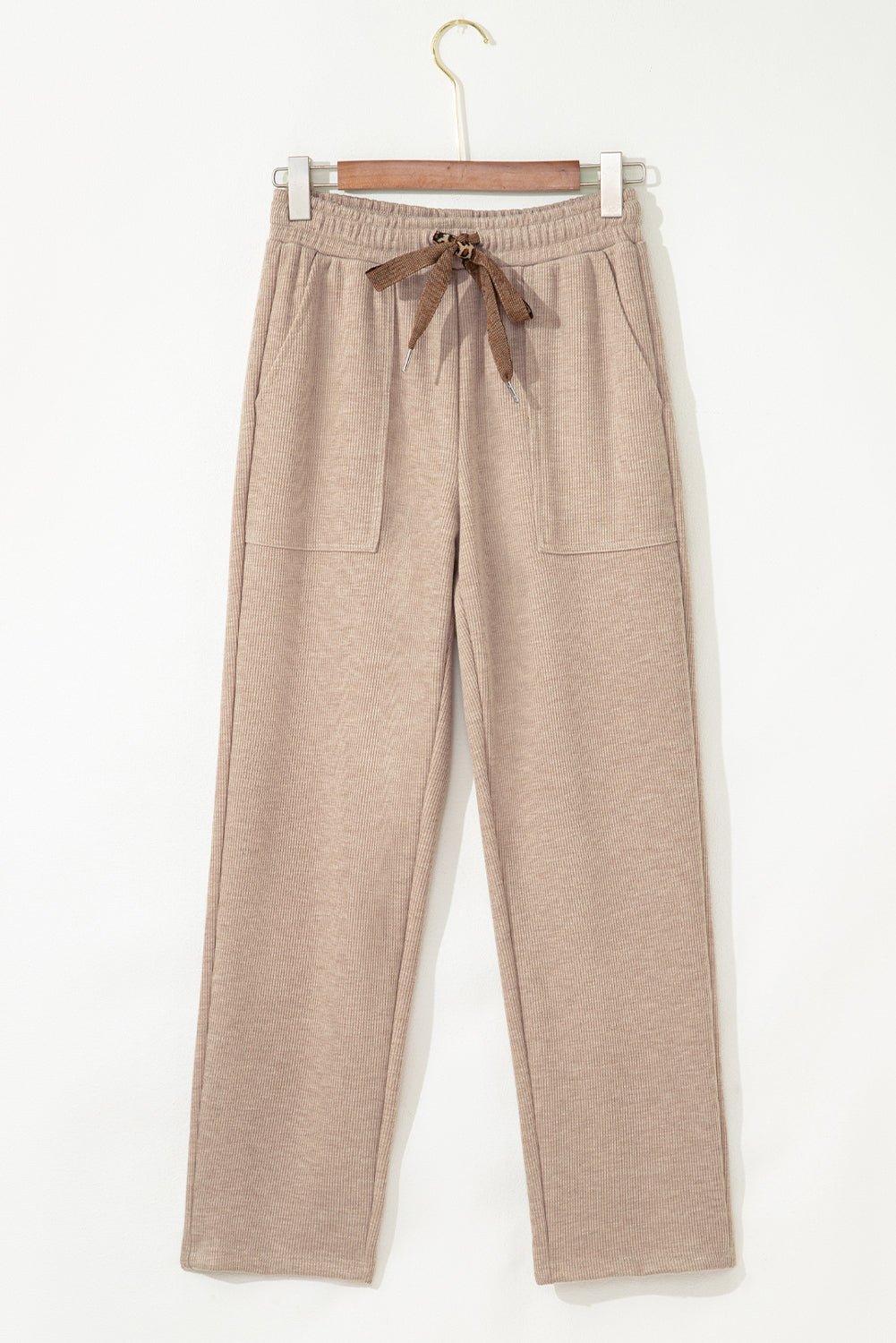 Leopard Corduroy Drawstring High Waist Pants - Rooted & Reckless Co.