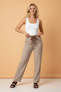 Leopard Corduroy Drawstring High Waist Pants - Rooted & Reckless Co.