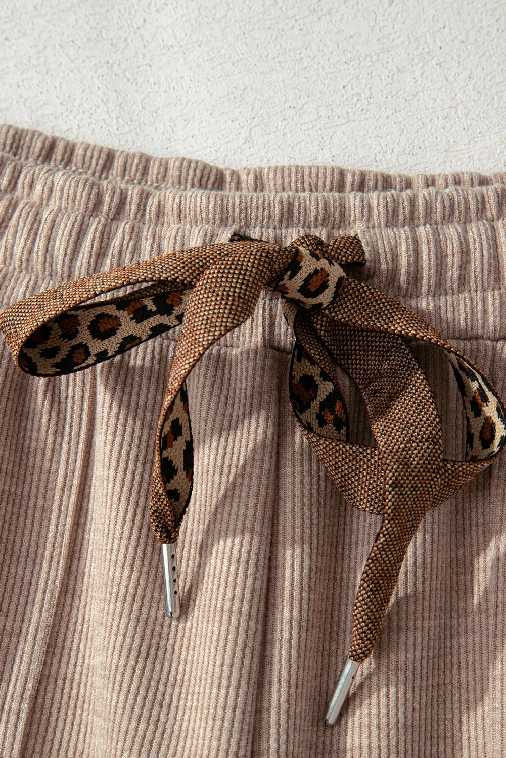 Leopard Corduroy Drawstring High Waist Pants - Rooted & Reckless Co.