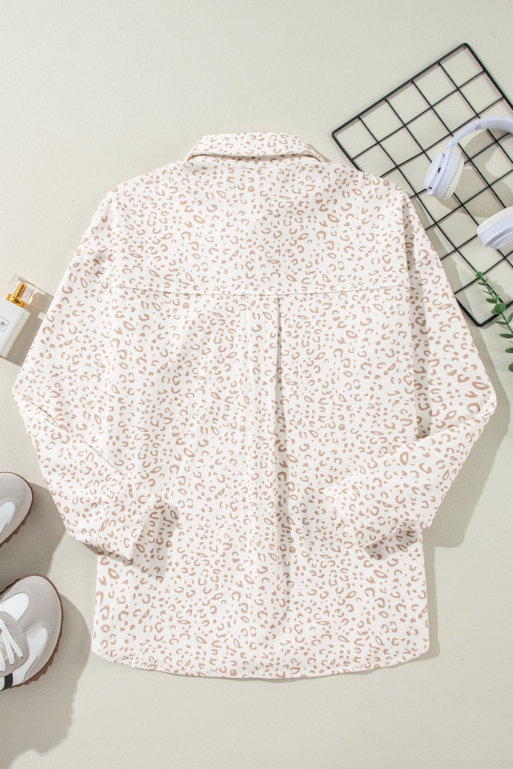 Leopard Corduroy Flap Pockets Button-Up Shacket - Rooted & Reckless Co.