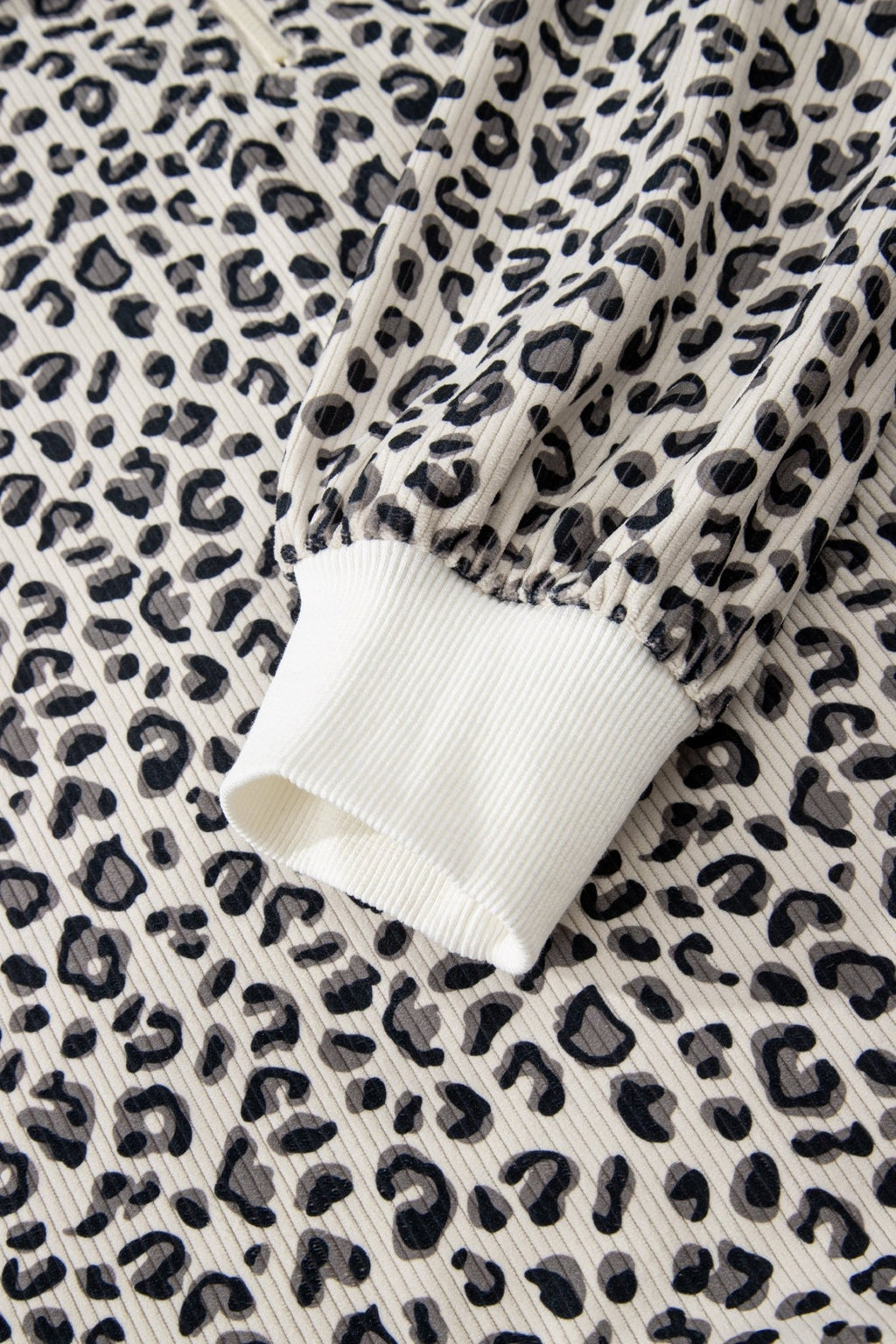 Leopard Corduroy Quarter-Zip Sweatshirt - Rooted & Reckless Co.