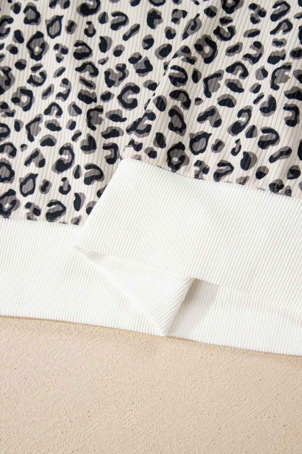 Leopard Corduroy Quarter-Zip Sweatshirt - Rooted & Reckless Co.