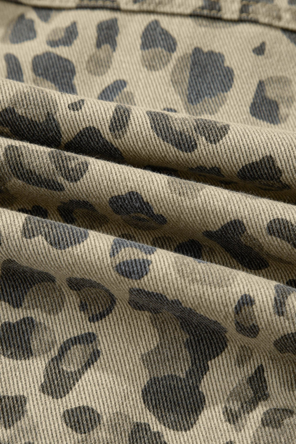 Leopard Denim Button Down Jacket - Rooted & Reckless Co.