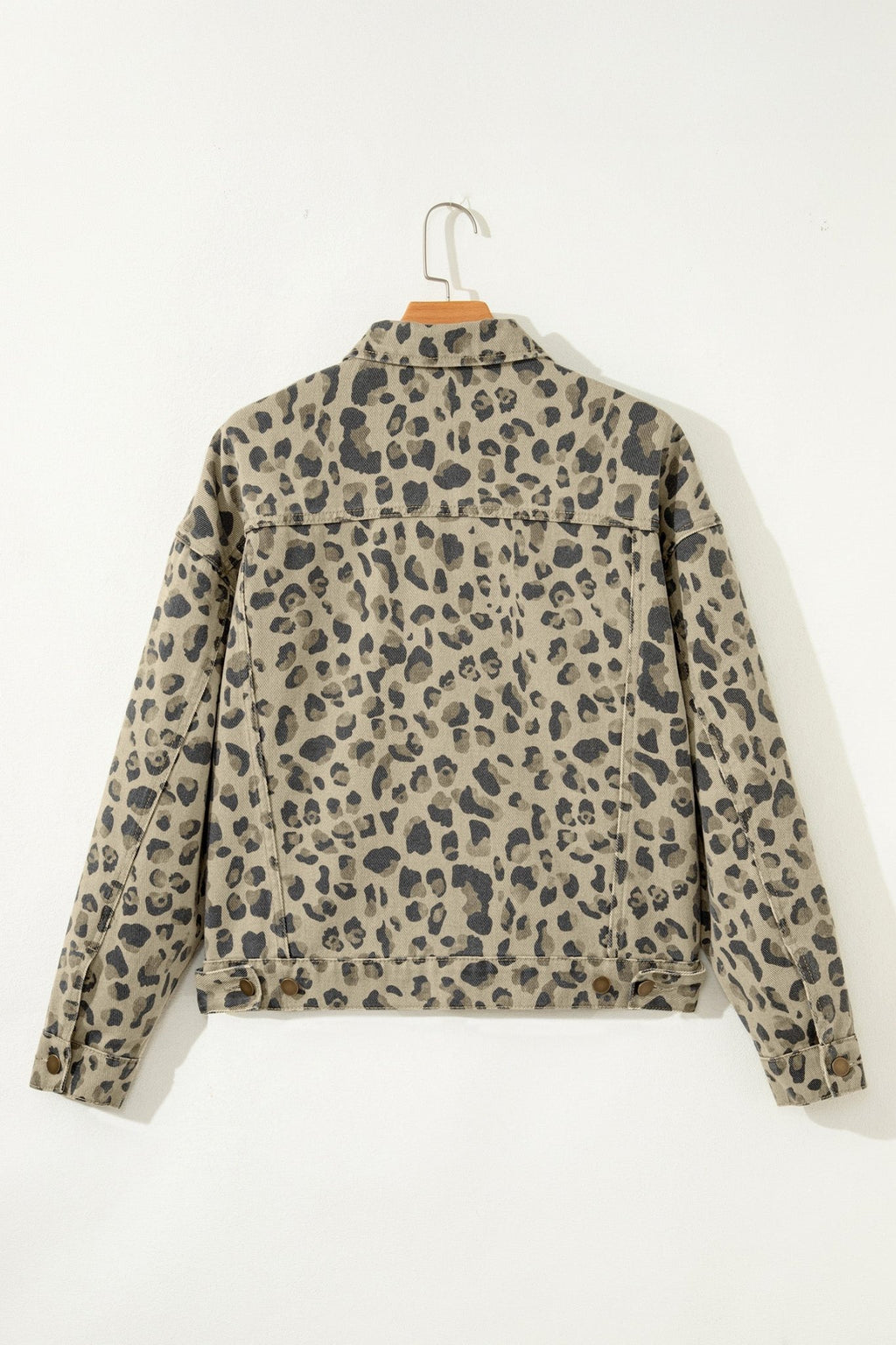 Leopard Denim Button Down Jacket - Rooted & Reckless Co.