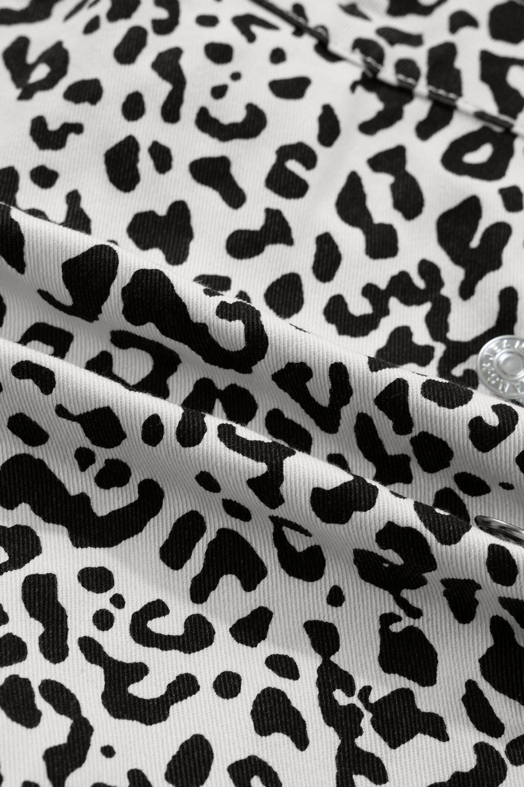 Leopard Denim Buttoned Overlap Shorts - Rooted & Reckless Co.