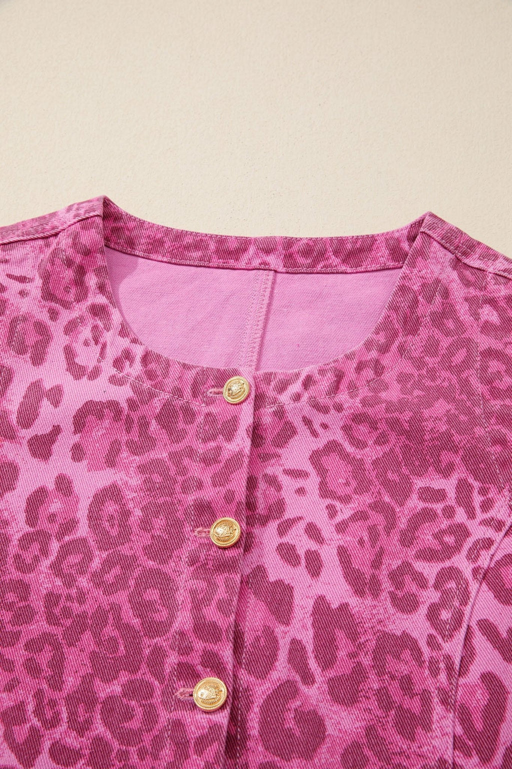 Leopard Denim Buttoned Sleeveless Dress - Rooted & Reckless Co.