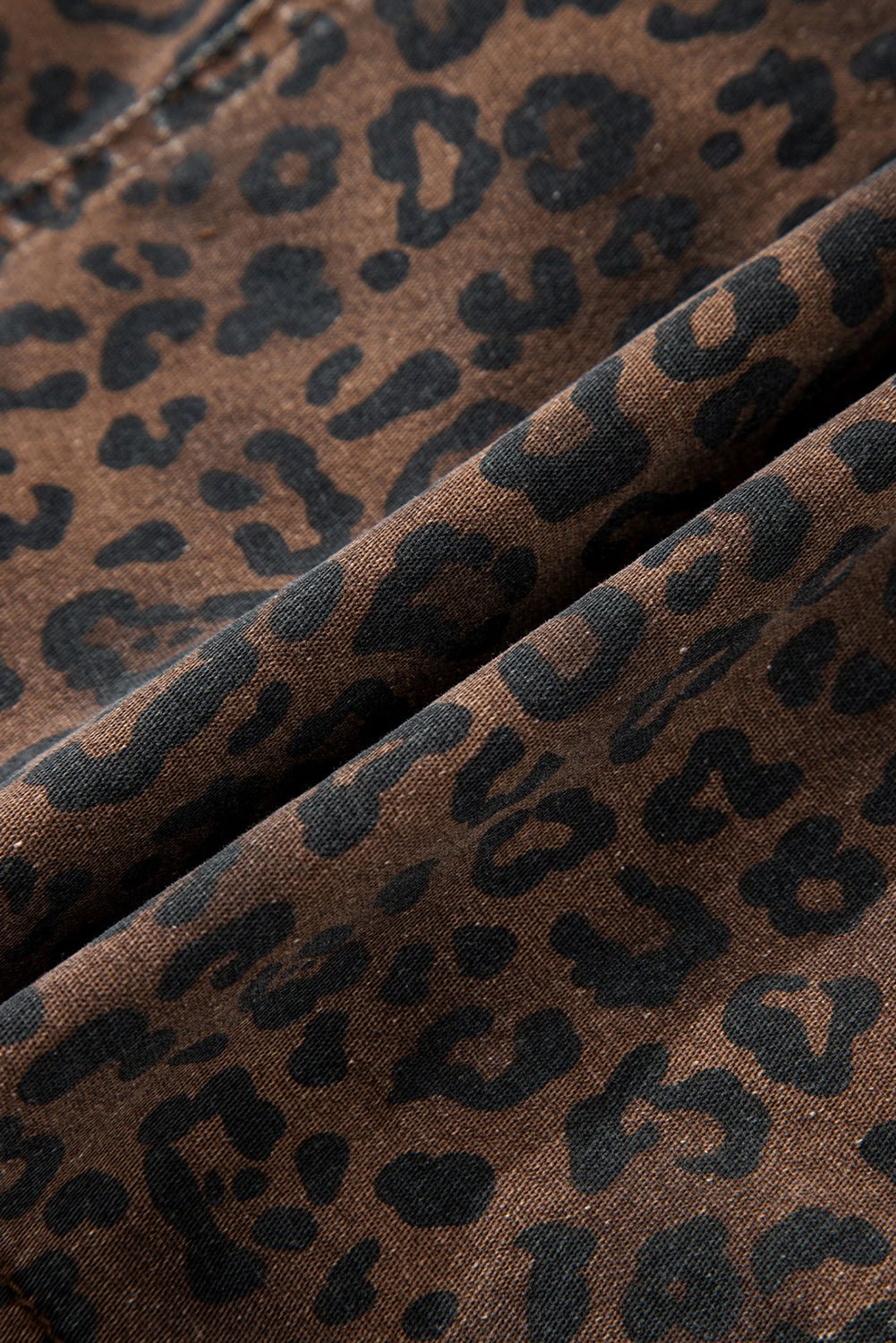 Leopard Denim Drawstring Elastic Waist Skort - Rooted & Reckless Co.