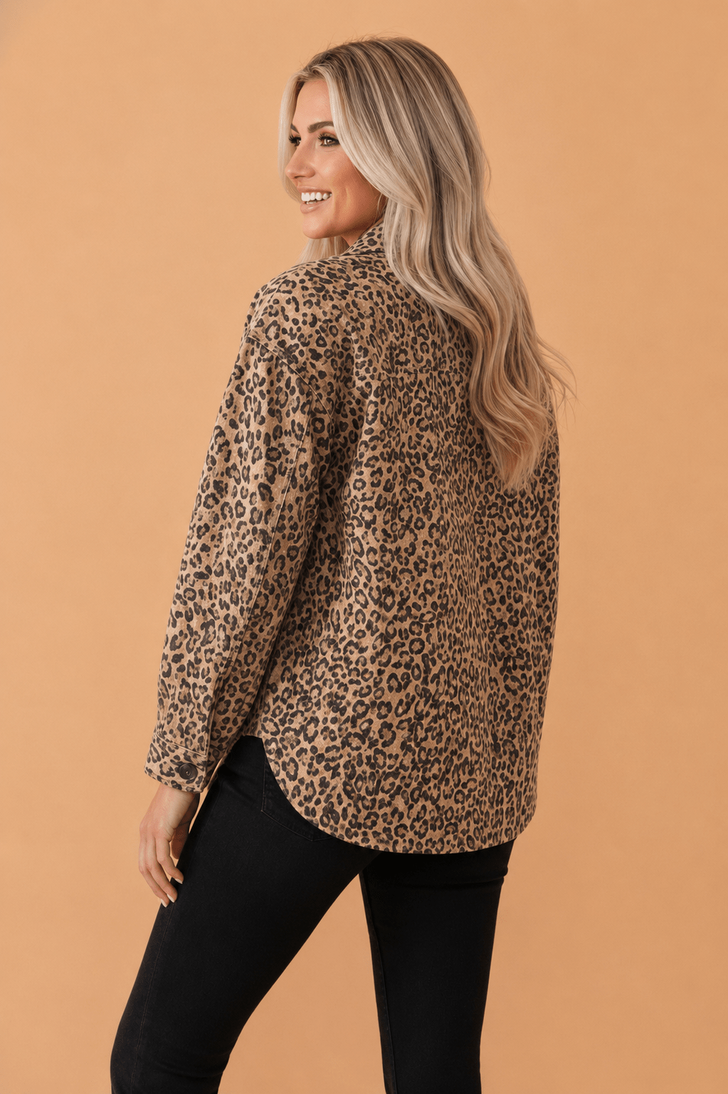 Leopard Denim Patch Pocket Buttoned Collar Jacket - Rooted & Reckless Co.